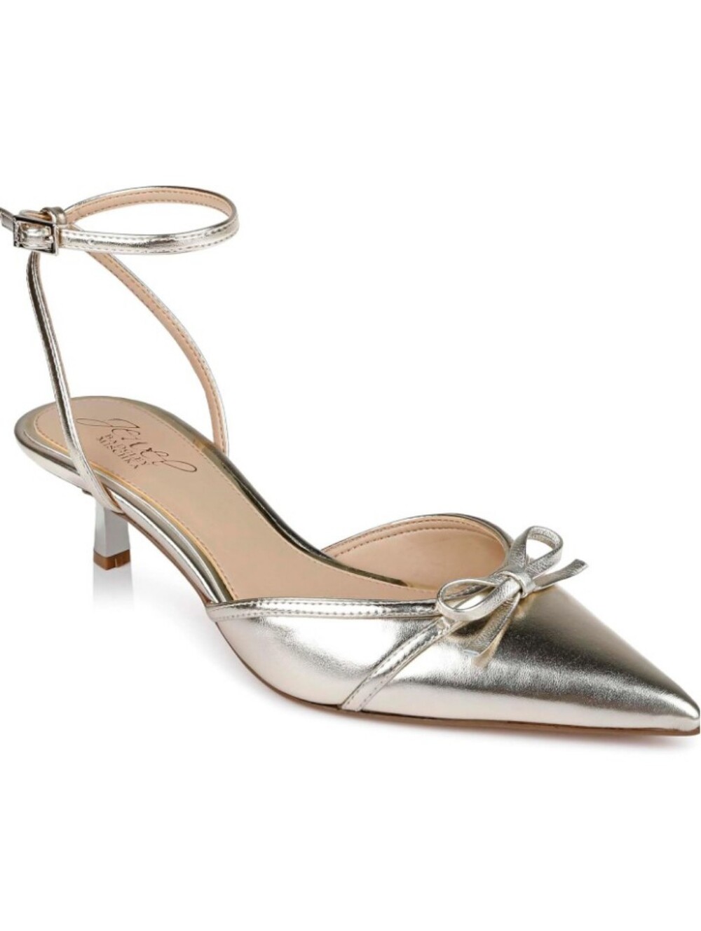 Jewel Badgley Mischka Talasia Pointed Toe Kitten Heels Size 8.5 NWOT